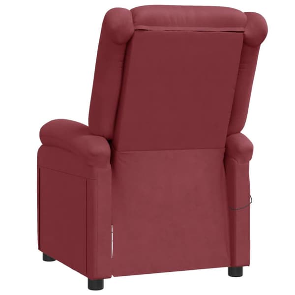 Massagefåtölj vinröd konstläder