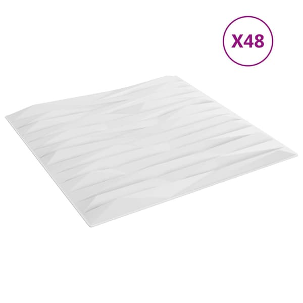 Väggpaneler 48 pcs Vit Sten 50 x 50 cm XPS Skum