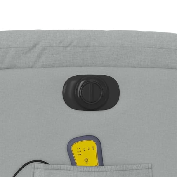 Elektrisk massagefåtölj ljusgrå tyg