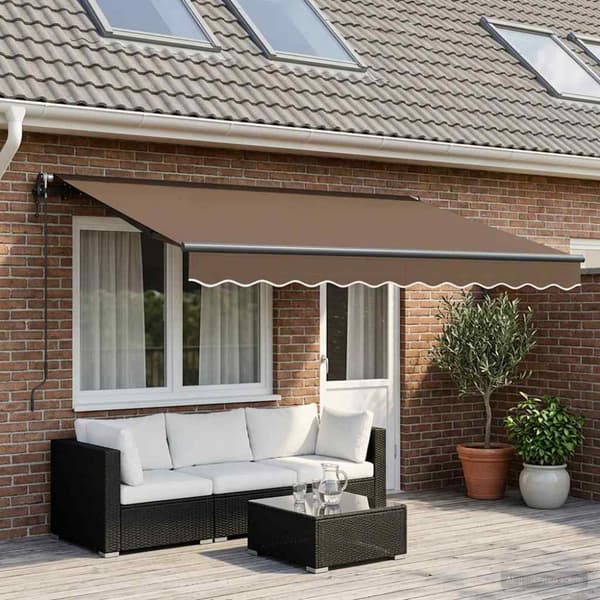 Markis tyg Taupe 450 × 350 cm Polyester