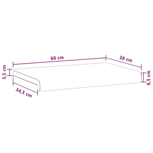Bänk kudde Tyg Mörkgrå Djup 35 cm