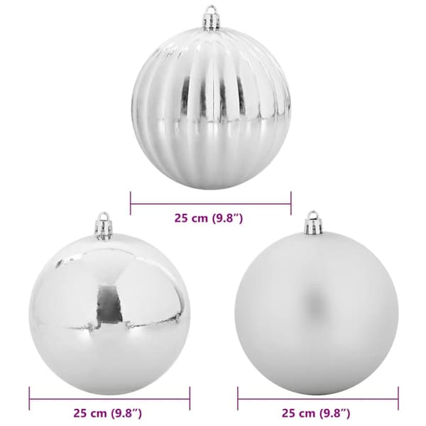 Julgransprydnad Set XXL 3 pcs Silver Plast