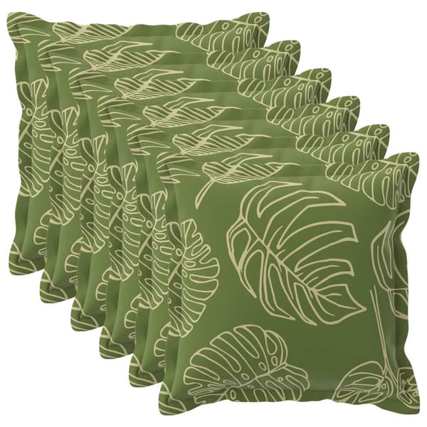 Kuddöverdrag 6 st HOUTEN Bladdesign 60 x 60 cm Polyester