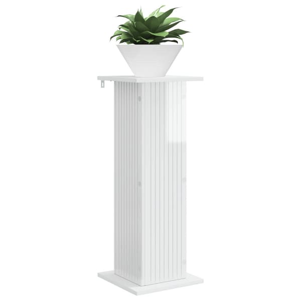 Växtställ 2 pcs Vit högglans 30,5 x 30 x 80,5 cm