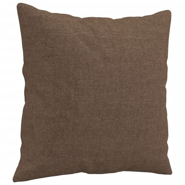 3-sitssoffa med prydnadskuddar brun 180 cm tyg