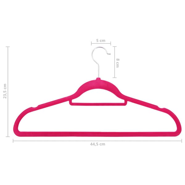 Klädgalgar 100 st halkfria rosa sammet
