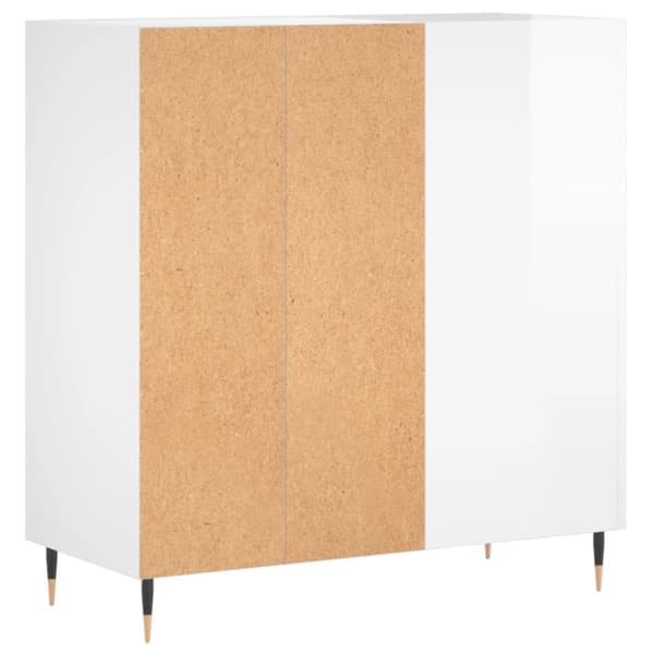 Stereobänk vit högglans 84,5x38x89 cm konstruerat trä