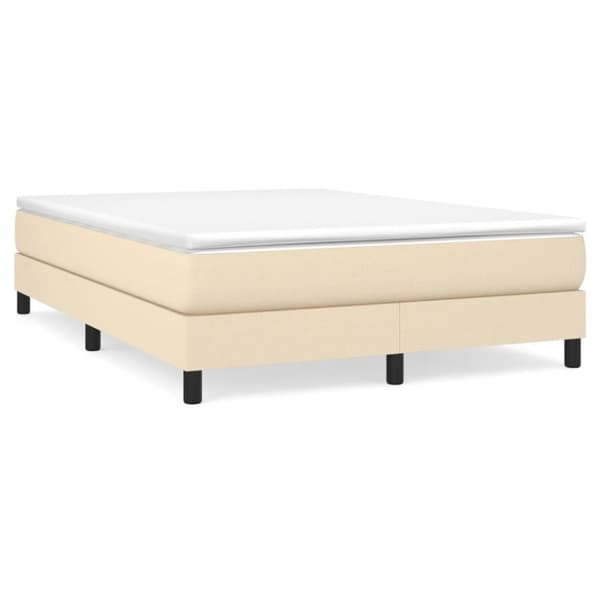 Boxspring-sängram gräddvit 140x190 cm tyg