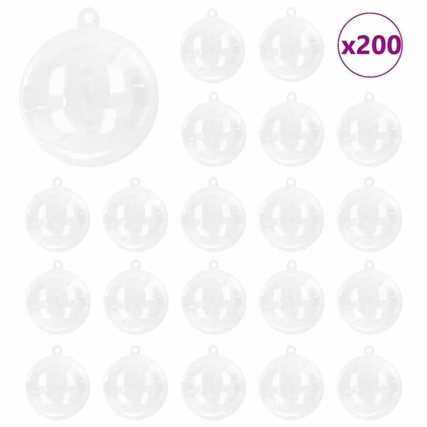 Julprydnad Set 200 pcs Transparent Ø 5 cm