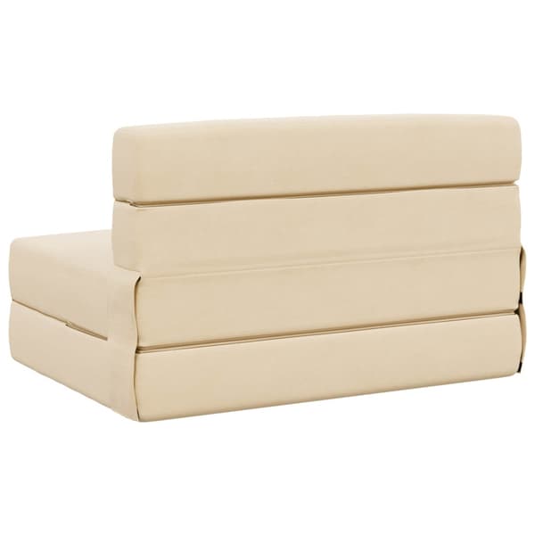 Fällbar Soffbed Gräddvit 70 x 72 x 60 cm Tyg