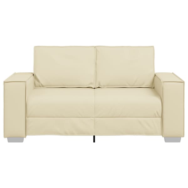 Tvåsitssoffa Kräm 160 cm Konstläder