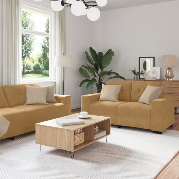 Soffset 3 pcs Brun 221 x 80 x 80 cm Sammet