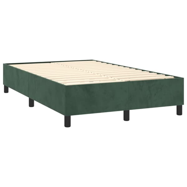 Ramsäng med madrass mörkgrön 120x200 cm sammet