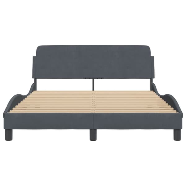 Bed Frame "Dover" Dark Grey 140x190 cm Velvet