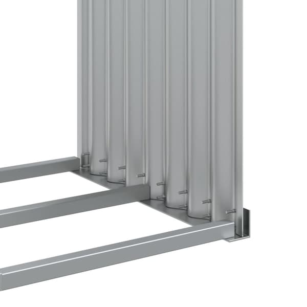 Vedställ silver 120x45x210 cm galvaniserat stål