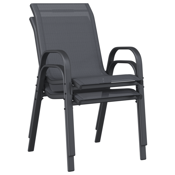Trädgårds Bistro Set 3 pcs Grå Stål
