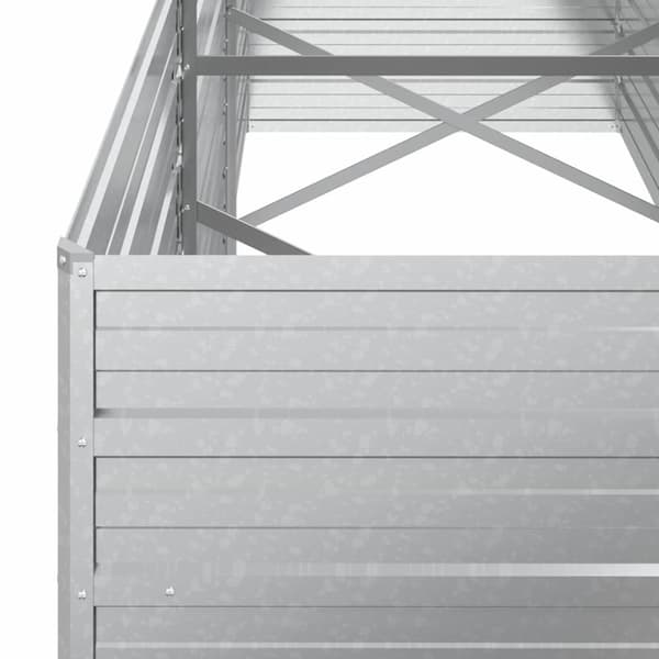 Odlingslåda upphöjd galvaniserat stål 240x80x77 cm silver