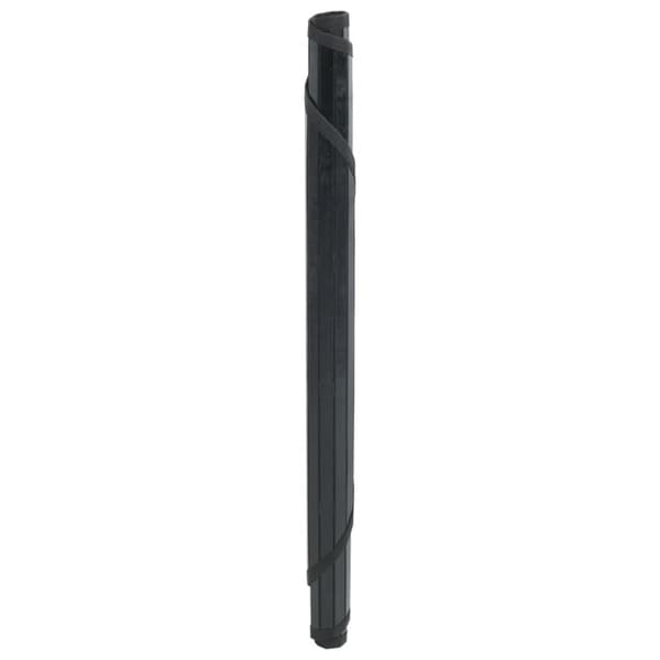 Matta rund svart 100 cm bambu
