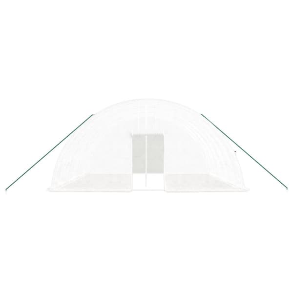 Växthus med stålram vit 36 m² 6x6x2,85 m