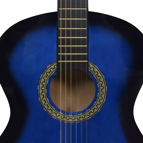 Gitarr för nybörjare med fodral klassisk blå 4/4 39"