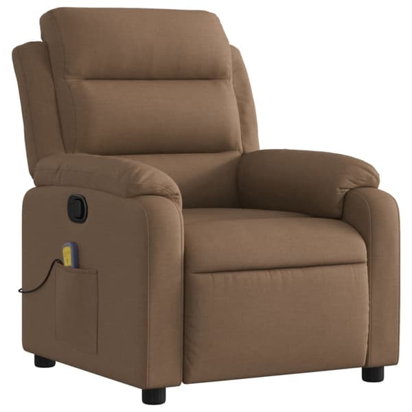 Massagefåtölj brun tyg