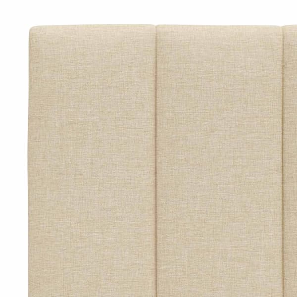 Bed Frame without Mattress "Hanko" Cream 140x190 cm Fabric