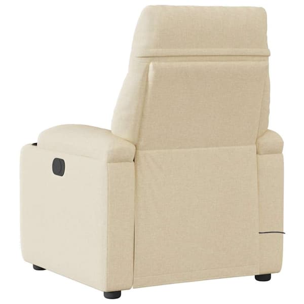 Massagefåtölj gräddvit tyg