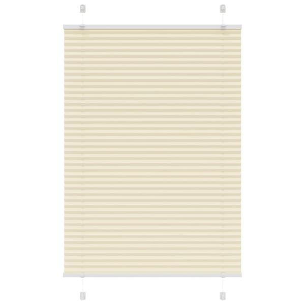 Plisserad persienn cremefärgad 85x100 cm tyg bredd 84,4 cm