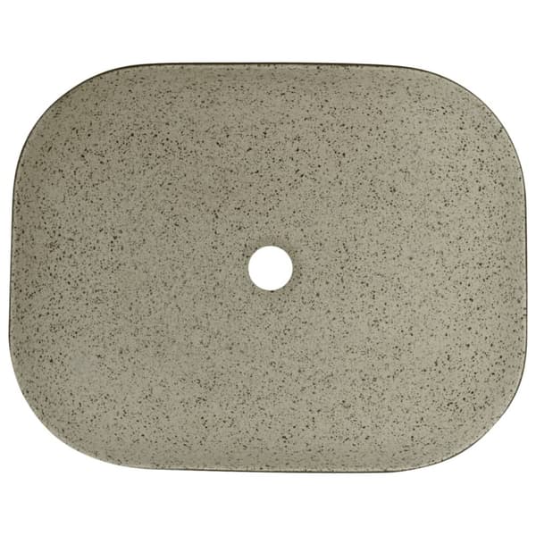 Handfat grå och svart rektangulär 48x37,5x13,5 cm keramik