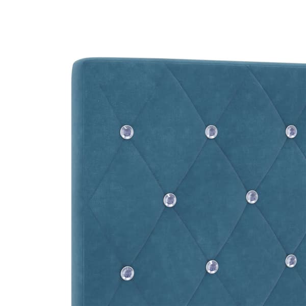 Boxspring säng med madrass och LED Blå 100 x 200 cm Sammet