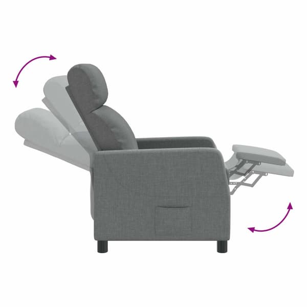 Recliner Mörkgrå Tyg