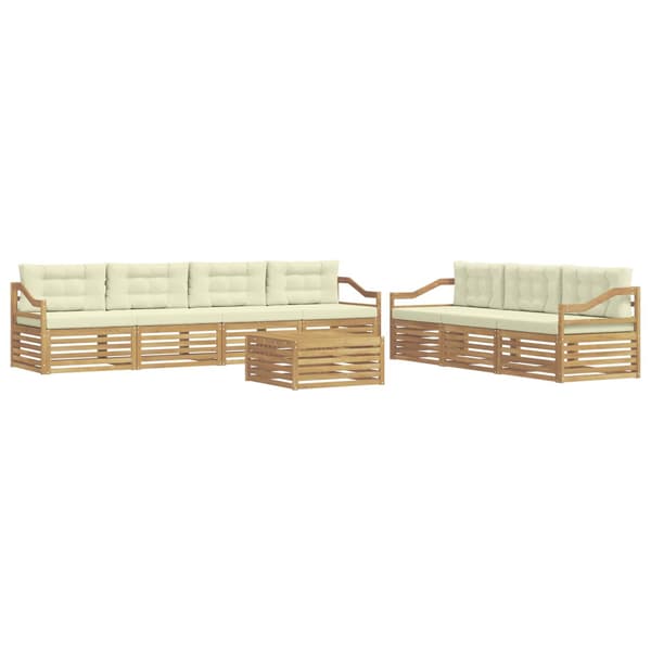 Utomhussoffset 8 pcs Vit och grädde 79 x 79 x 37 cm Polyester