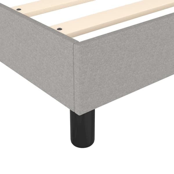 Boxspring-sängram ljusgrå 200x200 cm tyg