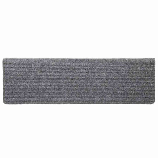 Trappmattor självhäftande 20 st 65x21x4 cm ljusgrå rektangulär kant