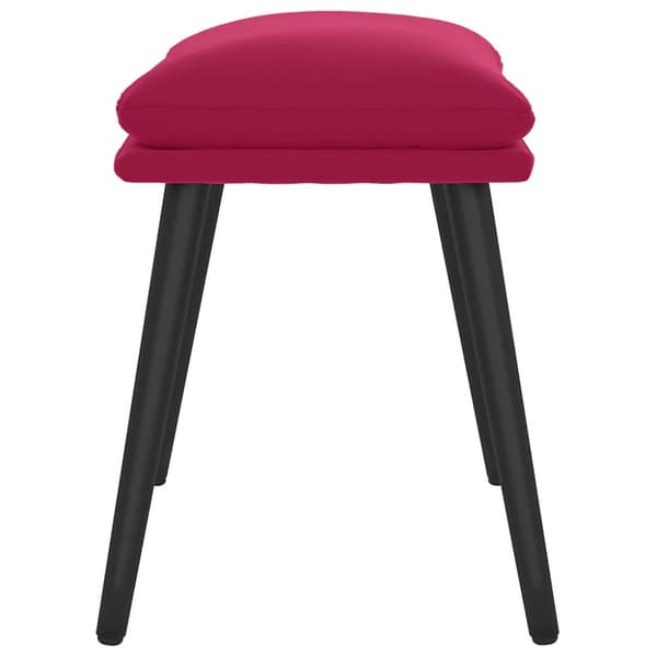 Fotpall vinröd 45x29,5x35 cm sammet