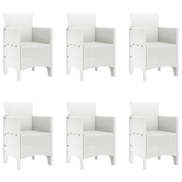 Trädgårdsmöbelset 7 pcs Vit Polypropylen