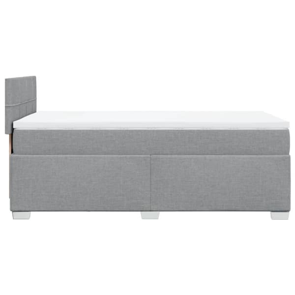 Ramsäng med madrass ljusgrå 100x200 cm tyg