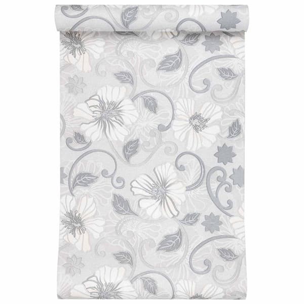 3D Solid Tapet Randig Blomma 10 x 0,53 m Non-woven tyg