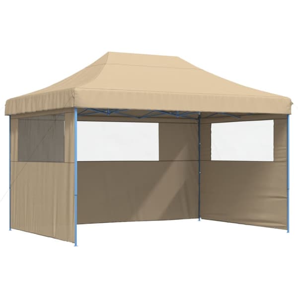 Pop-Up hopfällbart partytält med 3 sidoväggar beige