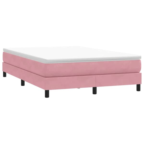 Ramsäng utan madrass rosa 160x210 cm sammet