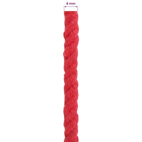 Rep Röd 0,8 x 0,8 x 2500 cm Bomull