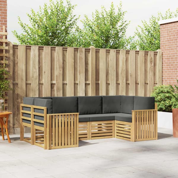Utomhussoffset 6 pcs Vit och antracit 245 x 128,5 x 73 cm