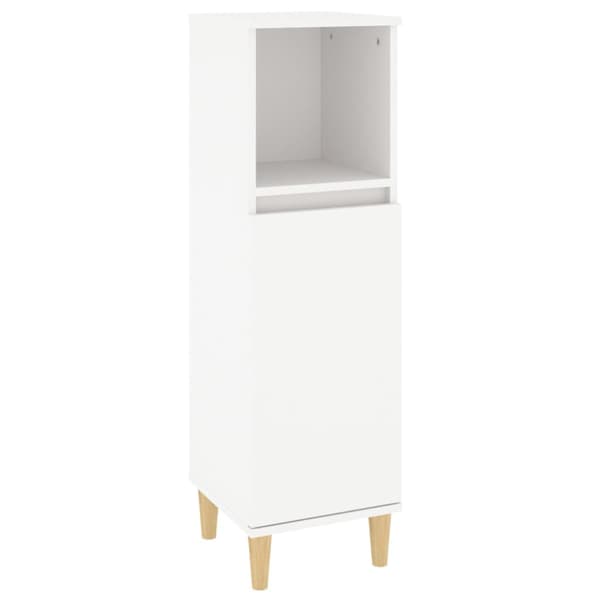 Badrumsskåp vit 30x30x100 cm konstruerat trä