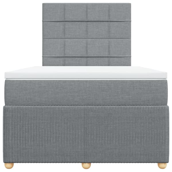 Ramsäng med madrass ljusgrå 120x200 cm tyg