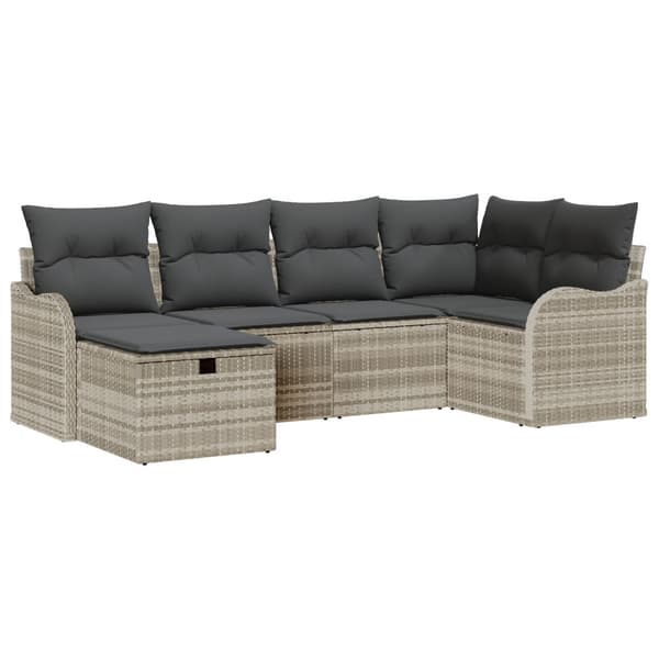 Trädgårdsoffset 6 st Poly rattan