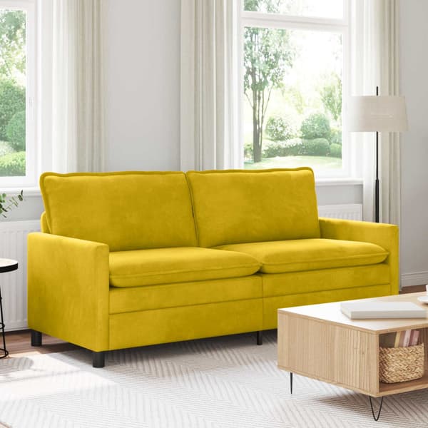 Soffa Gul 196 x 81 x 87,5 cm Sammet
