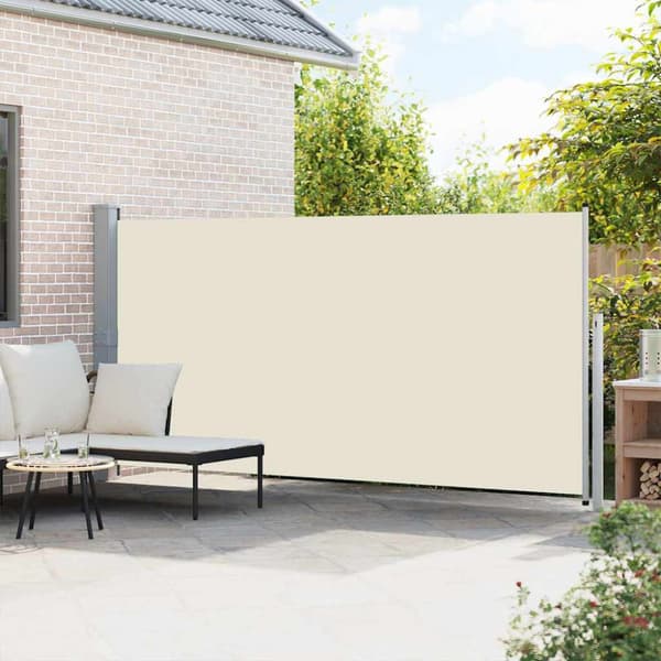 Infällbar sidomarkis 160 x 500 cm gräddvit