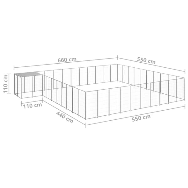 Hundgård silver 31,46 m² stål