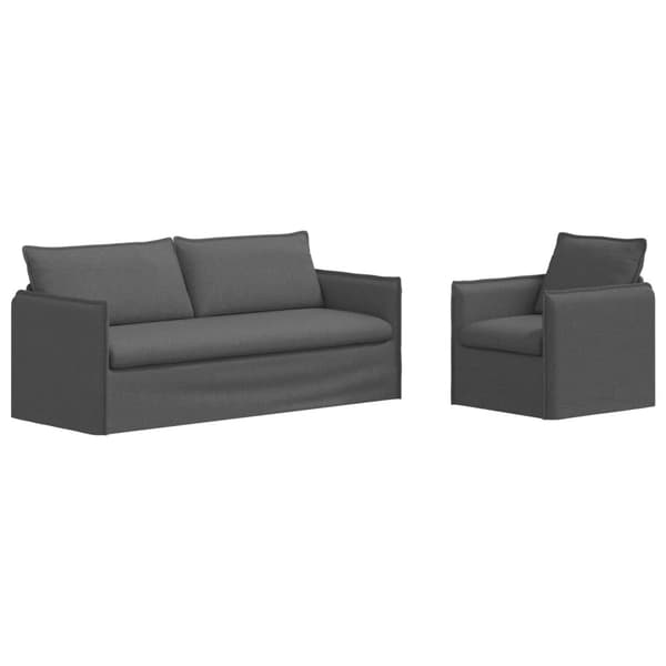Soffset 2 pcs Mörkgrå 196 x 82 x 85 cm Tyg