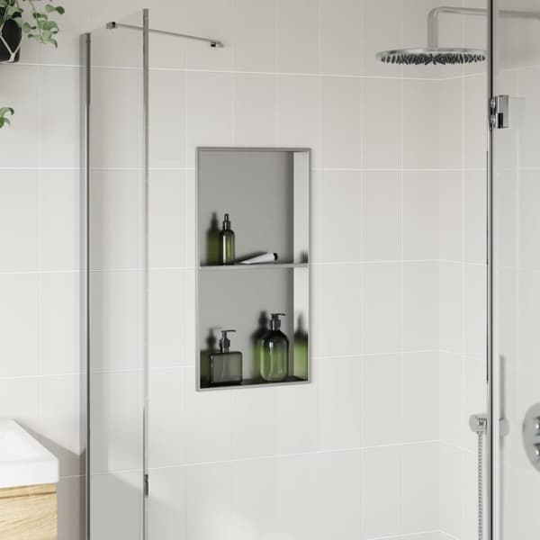 Duschnisch borstad silver 32x62x9 cm rostfritt stål